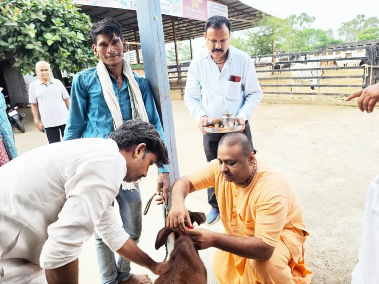 गोमाता की पूजा कर मनाई बलराम जयंती , गोशाला में हुआ गोसेवा का आयोजन