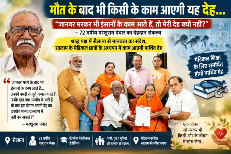 “मौत के बाद भी खत्म नहीं होगी कहानी… परशुराम पंवार की देह बनेगी डॉक्टरों की पाठशाला”
